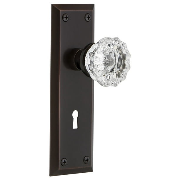 Nostalgic Warehouse Deco Plate with Crystal Knob Double Dummy Oil-Rubbed Bronze Nostalgic Warehouse Deco Plate with Crystal Knob Double Dummy Oil-Rubbed Bronze